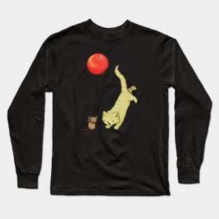 Cat and mouse with a balloon Long Sleeve T-Shirt
